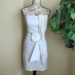 Romeo & Juliet Couture Big Bow Strapless Dress White Sz M